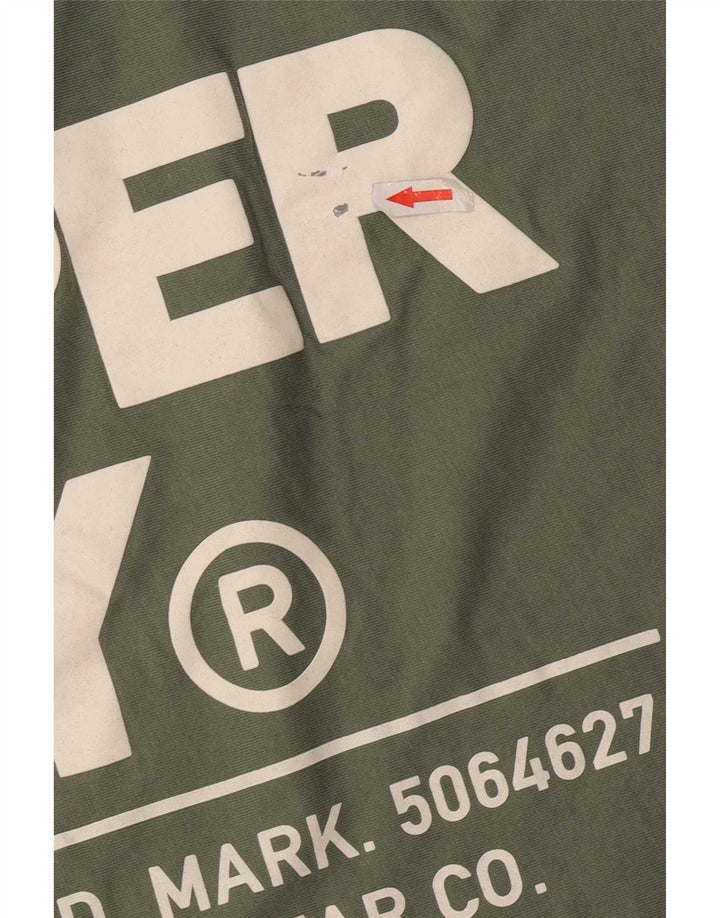 Camiseta gráfica masculina Superdry Top grande algodão verde