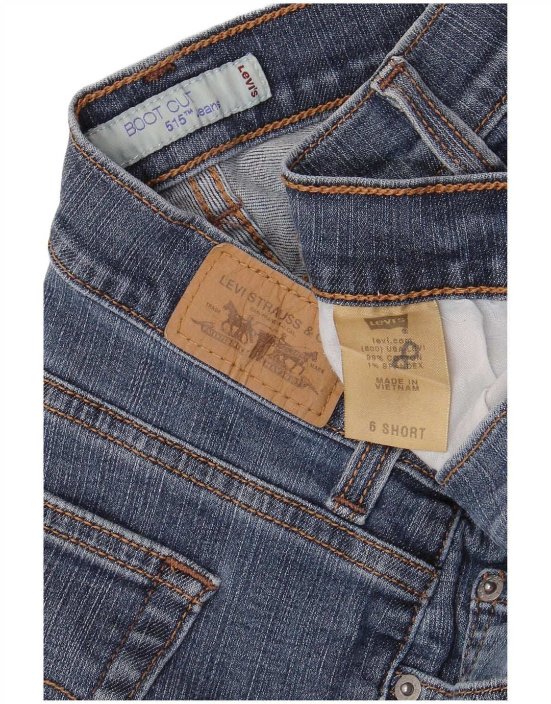 Levi's feminino 515 bootcut jeans US 6 médio W28 L29 algodão azul