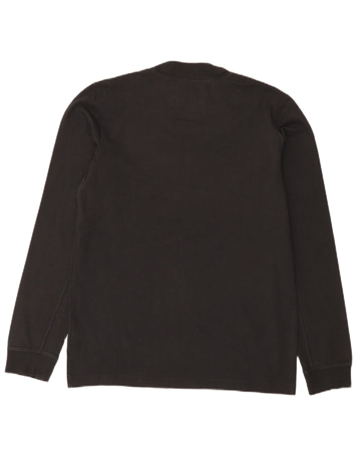 ADIDAS Mens Graphic Top Manga Longa Pequeno Algodão Preto