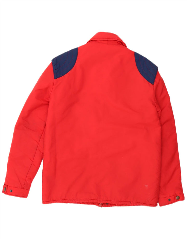 Jaqueta acolchoada masculina Sportitalia UK 38 bloco colorido vermelho médio