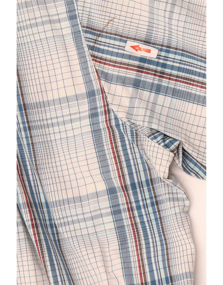 Camisa masculina de manga curta Carhartt grande algodão xadrez azul