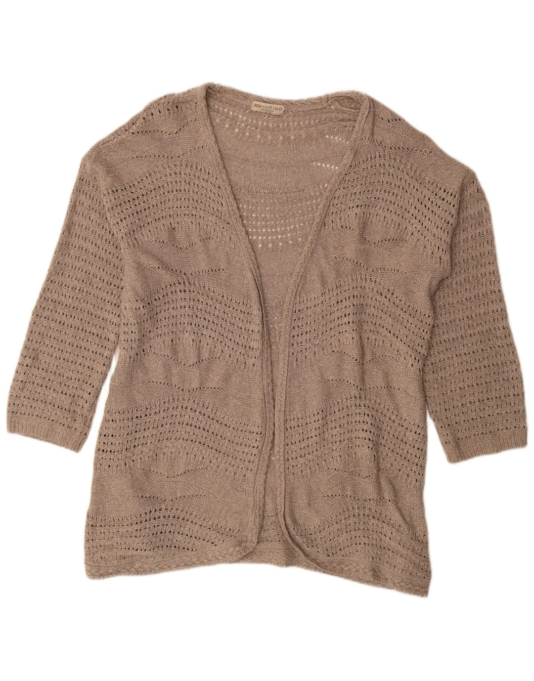 Suéter cardigã aberto feminino Marks & Spencer Reino Unido 20 2XL poliéster bege