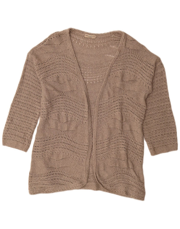 Suéter cardigã aberto feminino Marks & Spencer Reino Unido 20 2XL poliéster bege