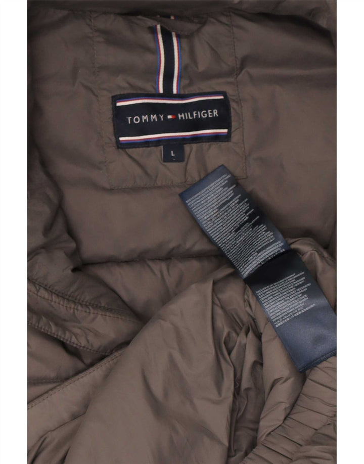 Jaqueta acolchoada masculina Tommy Hilfiger Reino Unido 40 grande cinza nylon