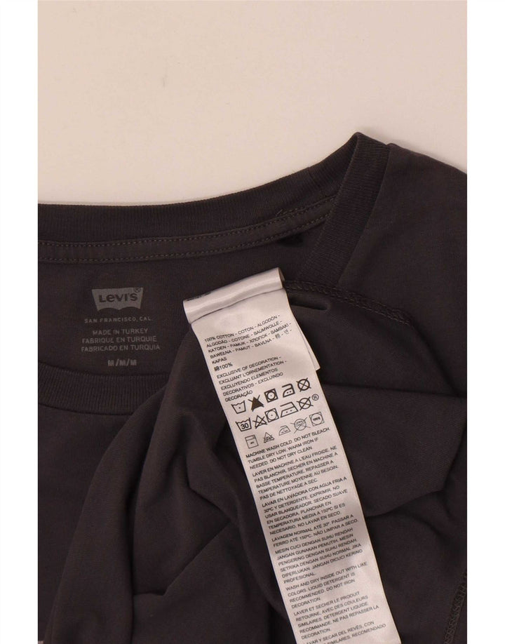 Camiseta feminina gráfica Levi's Top UK 12 algodão cinza médio