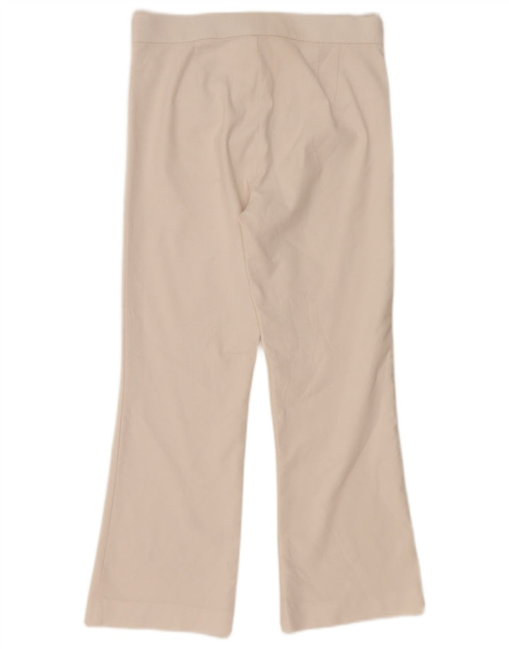 Calça feminina Zara Bootcut cortada média W29 L25 algodão branco