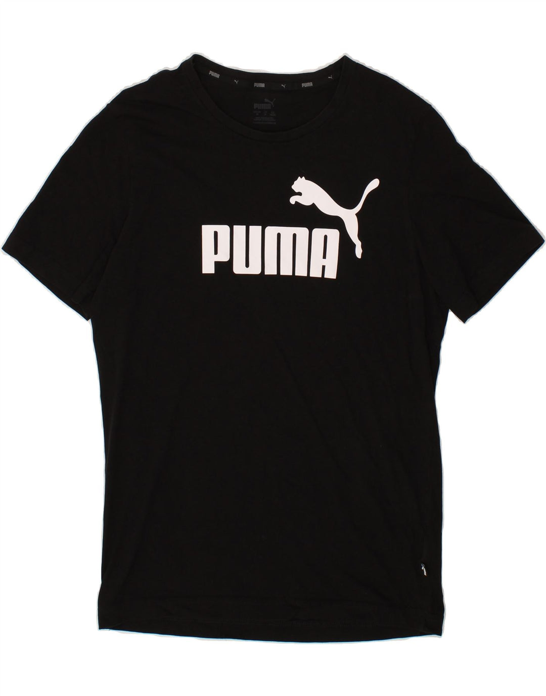 PUMA Mens Graphic T-Shirt Top Medium Black Cotton Vintage Puma and Second-Hand Puma from Messina Hembry 