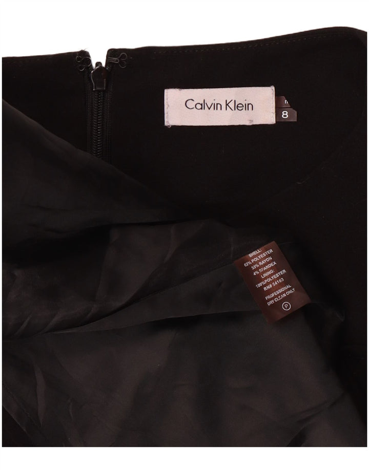 Vestido feminino Calvin Klein sem mangas evasê US 8 médio preto
