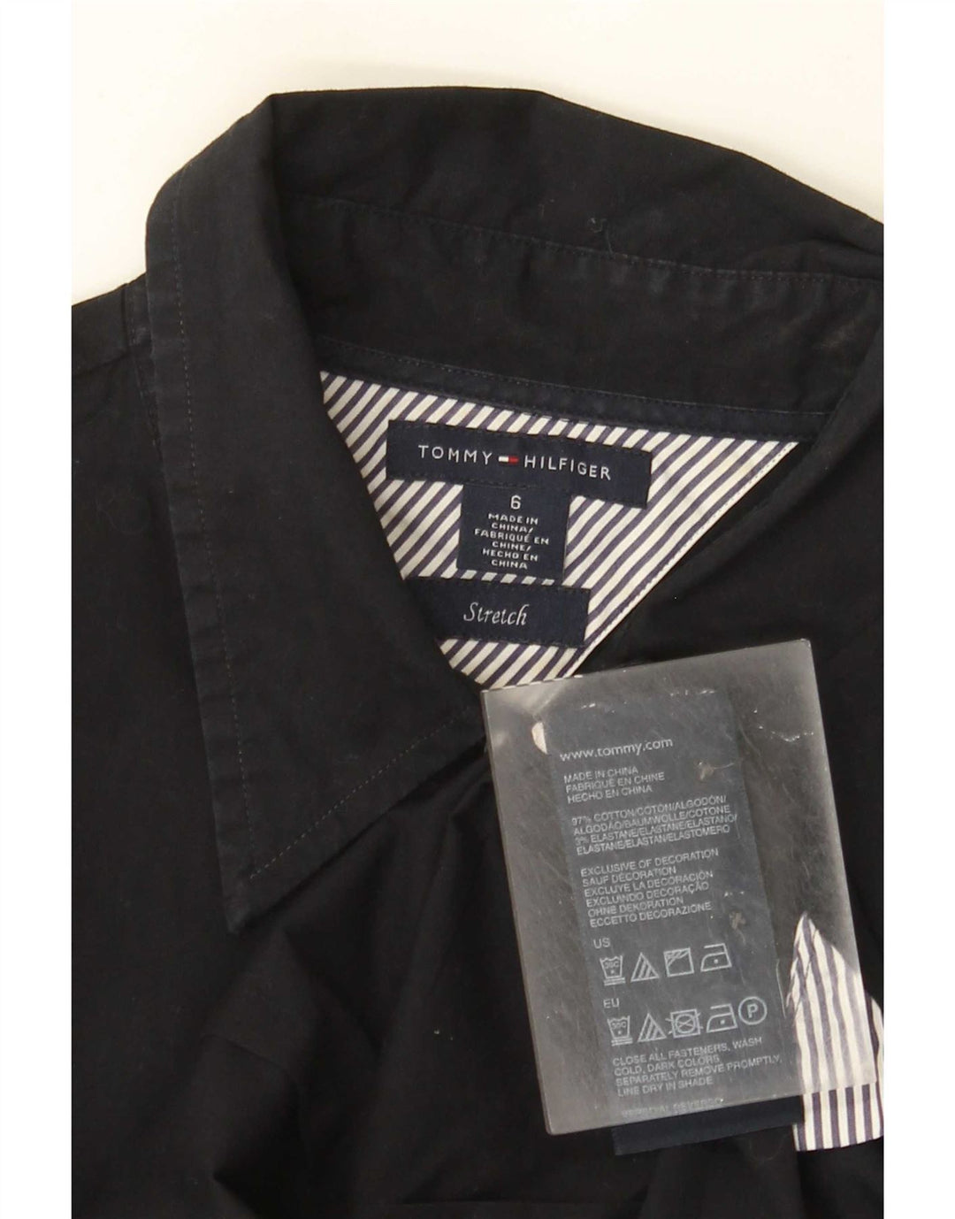 Camisa feminina Tommy Hilfiger EUA 6 médio algodão preto