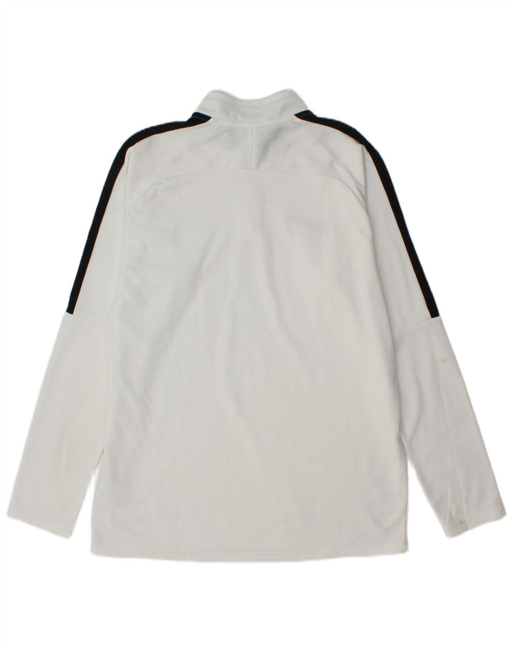 Pulôver Nike masculino Dri Fit com gola zip e moletom grande bloco colorido branco