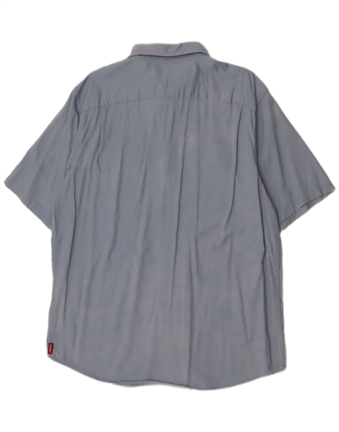 Wrangler Camisa masculina de manga curta grande algodão azul