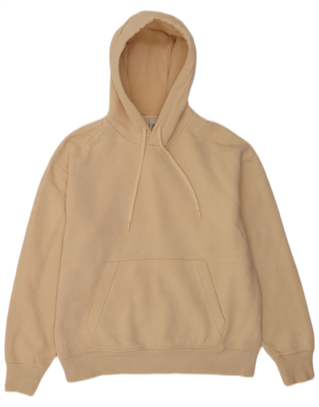 Zara Mens Hoodie Jumper Médio Algodão Bege