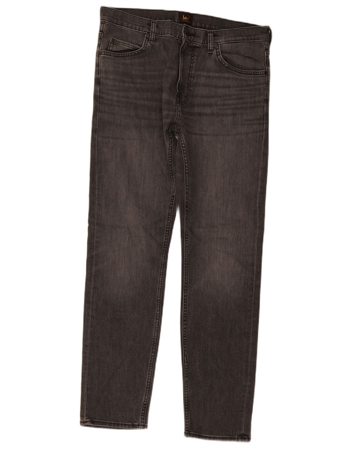 Lee Mens Rider Slim Jeans W33 L32 Cinza Algodão
