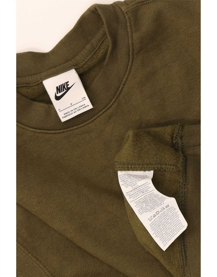 Nike Mens Moletom Jumper Pequeno Algodão Cáqui