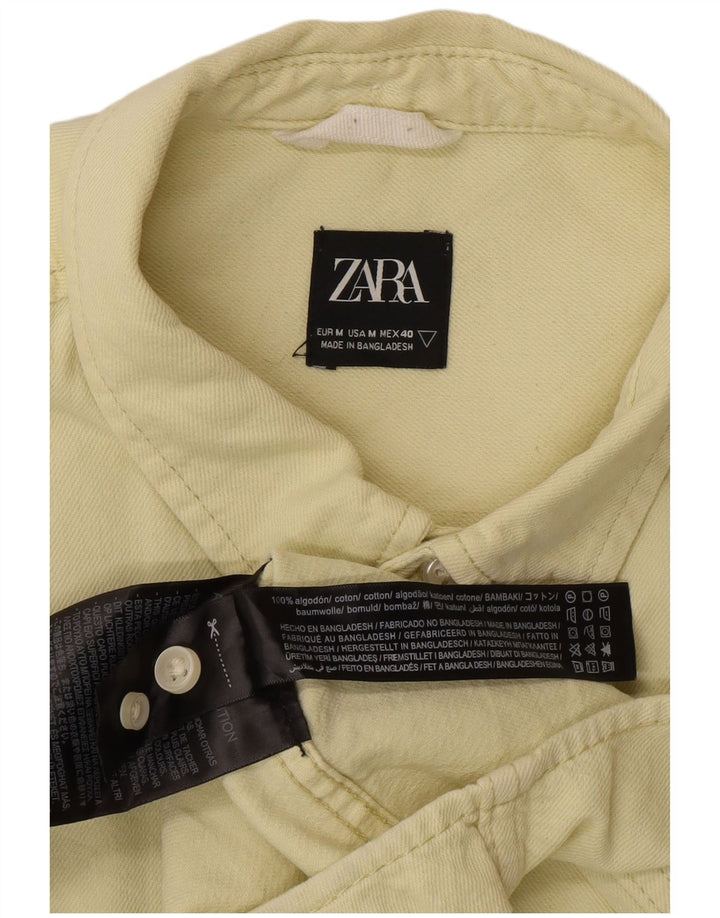 Camisa masculina Zara médio algodão amarelo
