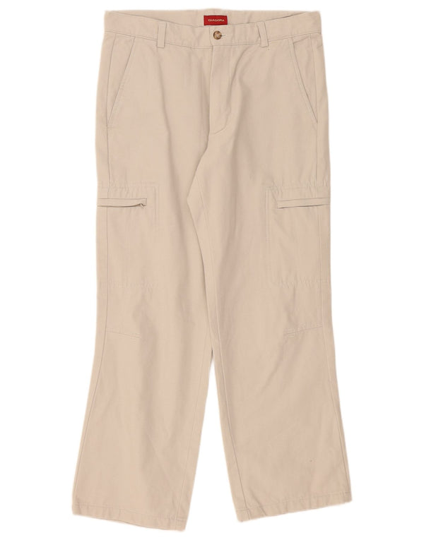 Calça cargo reta feminina Diadora IT 48 XL W32 L28 algodão bege