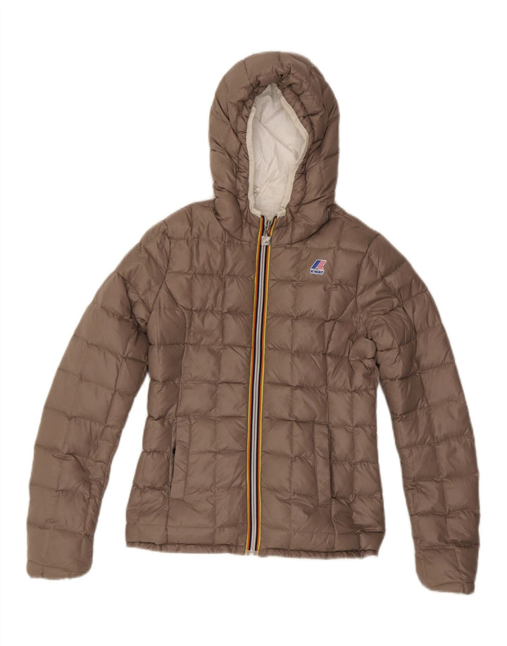 Jaqueta acolchoada reversível com capuz para meninas K-WAY 8-9 anos poliamida branca