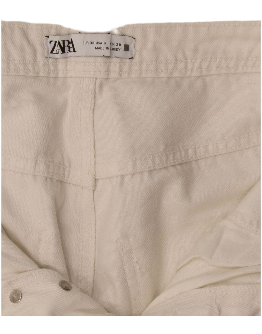 Calça jeans reta feminina Zara EU 38 pequena W28 L29 branca