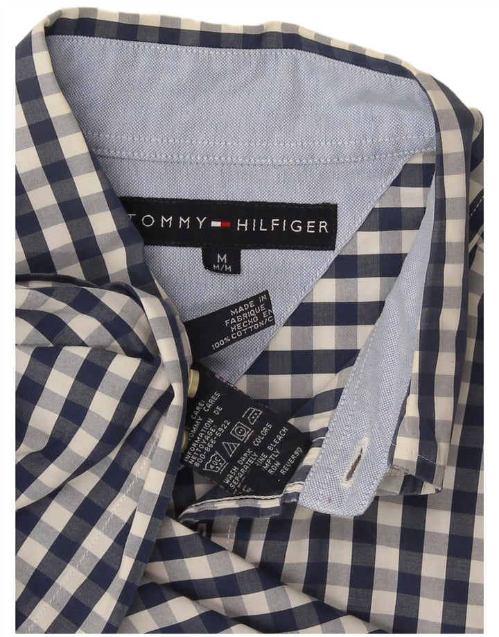 Camisa masculina Tommy Hilfiger média azul marinho algodão guingão