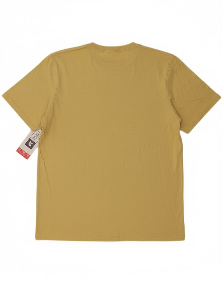 Russell Athletic Mens Camiseta Top Médio Algodão Amarelo