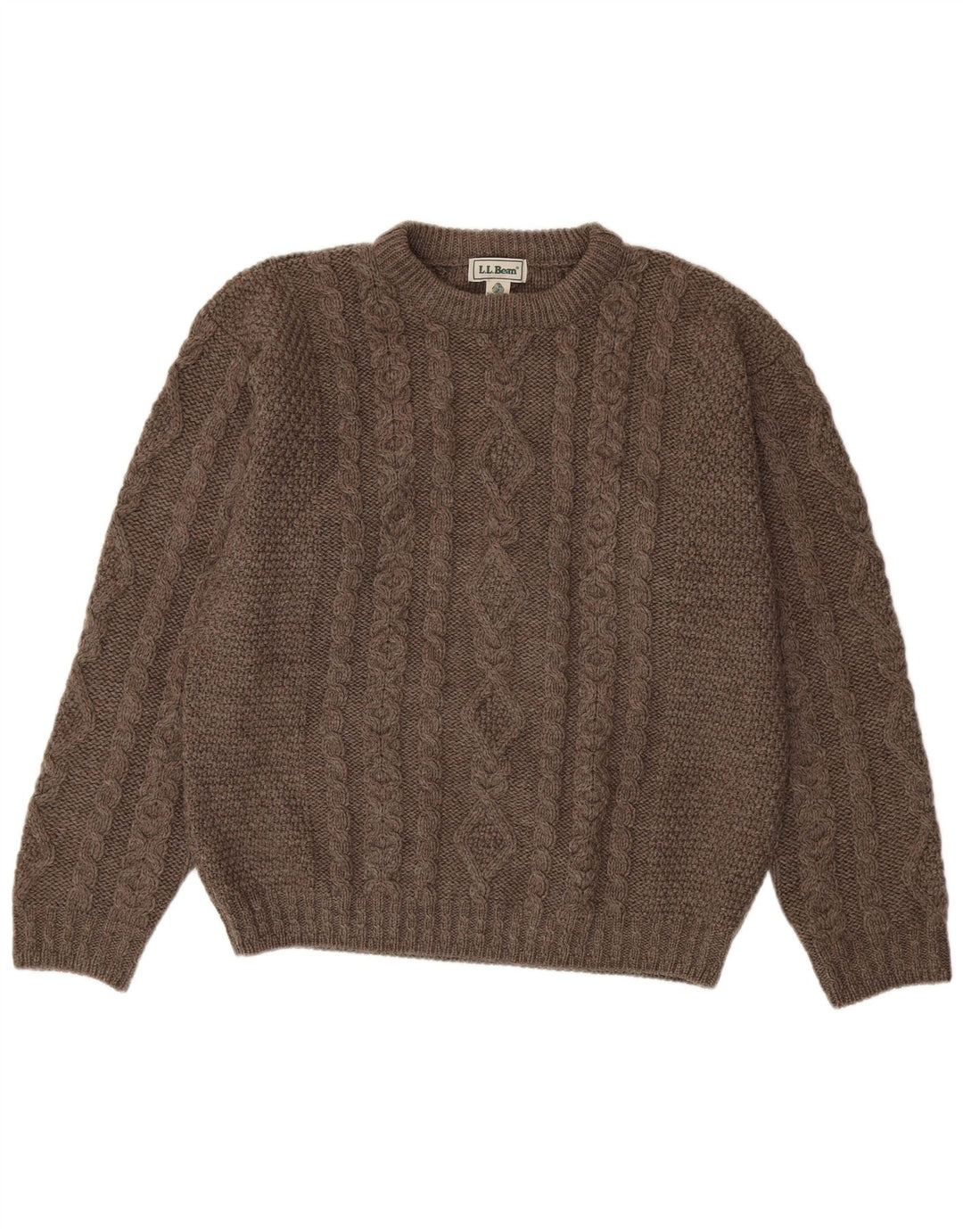L.L.Bean Suéter masculino com gola redonda, grande lã cinza