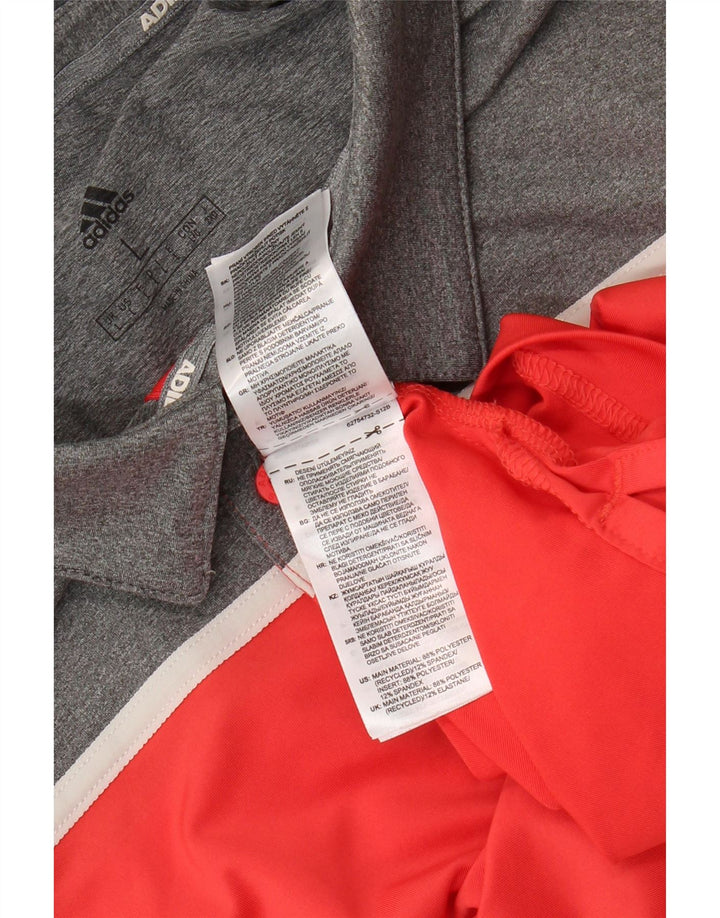Adidas Mens Polo Shirt Grande Vermelho Colorblock Poliéster