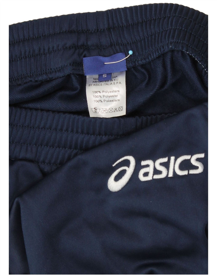 Calça de treino masculina Asics pequena azul marinho poliéster