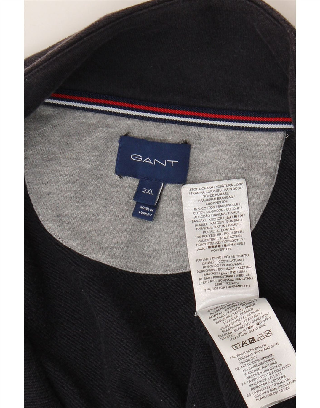 GANT Jaqueta masculina de agasalho 2XL algodão azul marinho