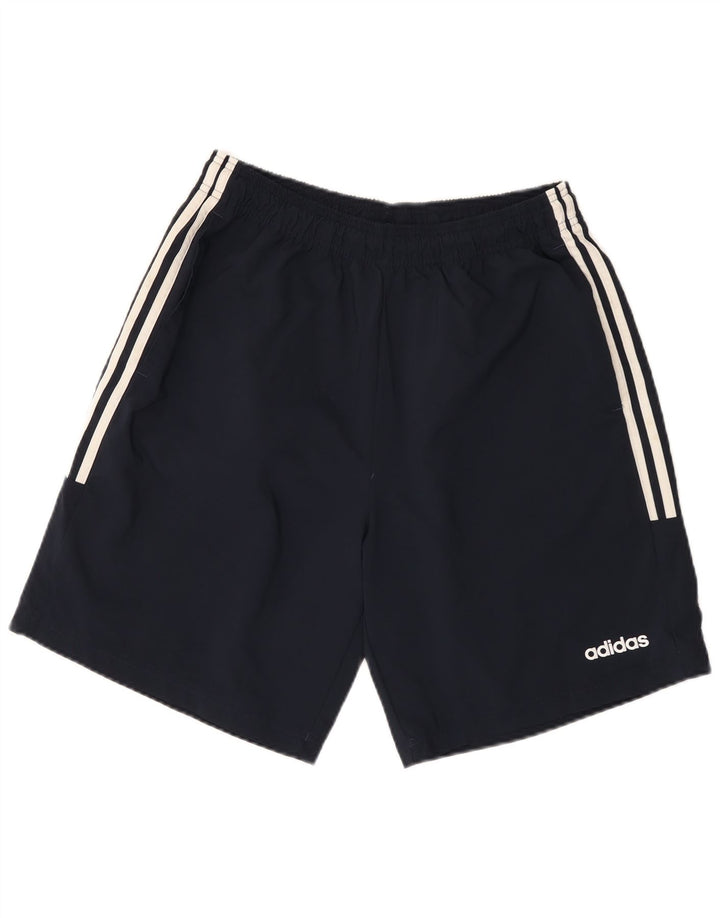 Shorts esportivos masculinos Adidas grandes poliéster azul marinho
