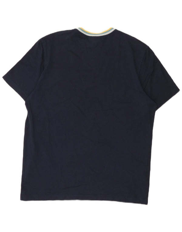 Camiseta masculina Lacoste Regular Fit tamanho superior 6 XL azul marinho algodão