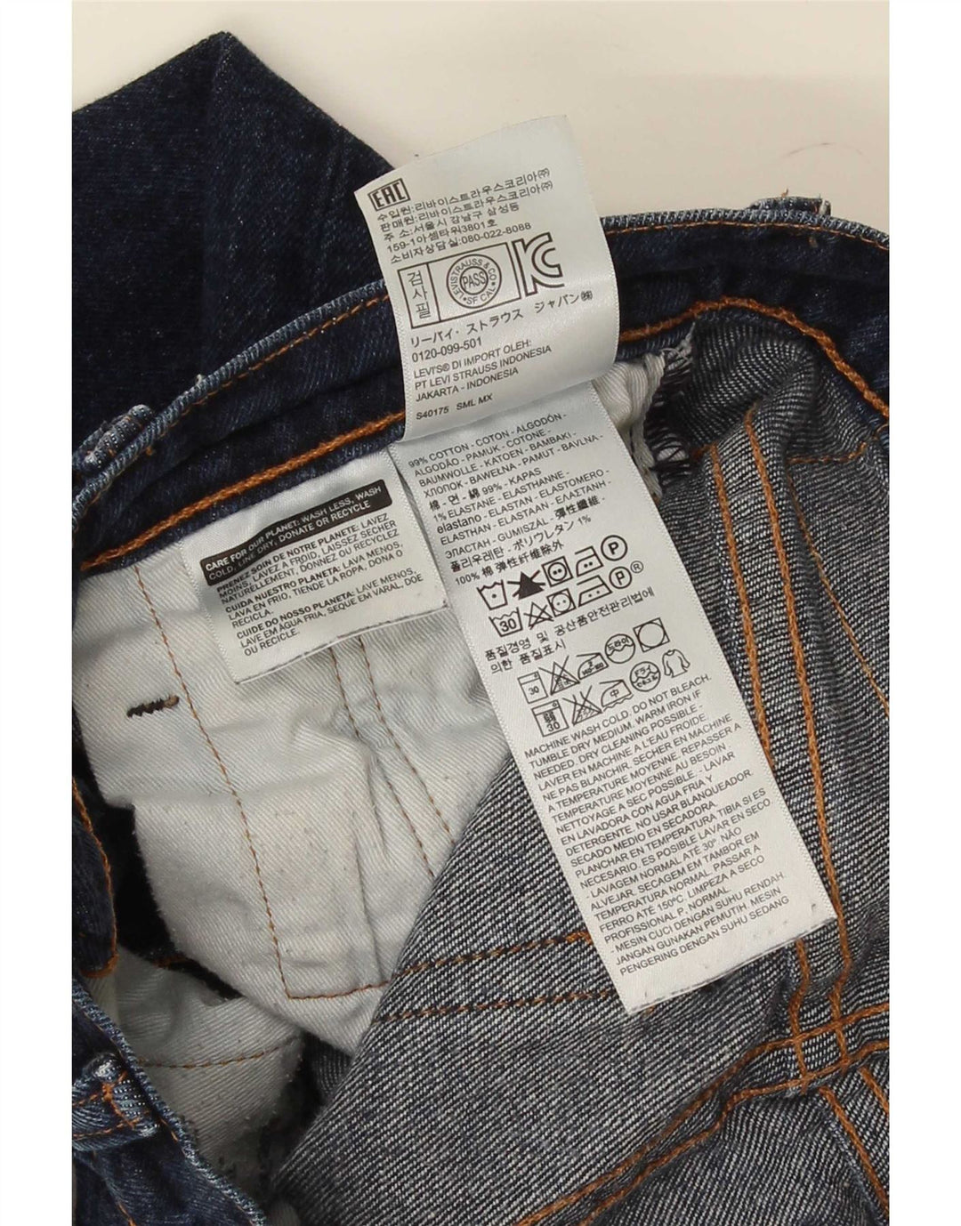 Jeans skinny feminino Levi's W25 L32 algodão azul
