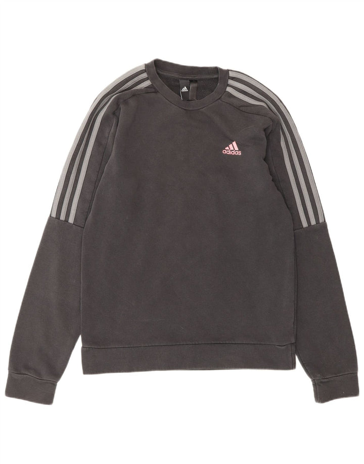 ADIDAS Mens Moletom Jumper Pequeno Algodão Preto