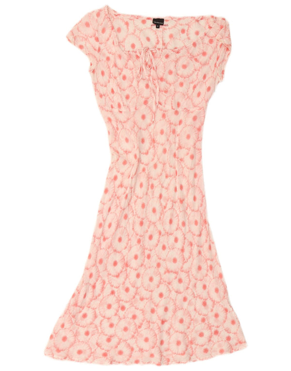 Vestido básico feminino CALVIN KLEIN Reino Unido 10 pequeno algodão floral rosa