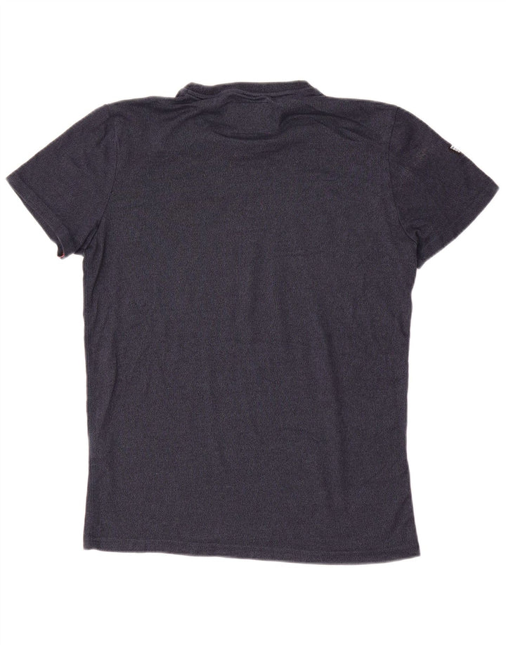 Camiseta masculina SUPERDRY Top médio algodão manchado azul marinho