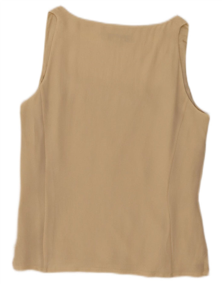 Blunauta blusa feminina sem mangas top IT 42 seda bege médio