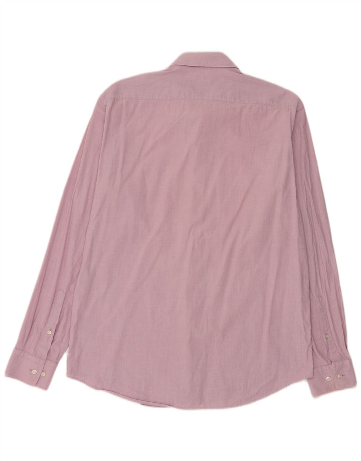 Camisa masculina Hugo Boss Regular Fit tamanho 41 16 grande rosa manchado
