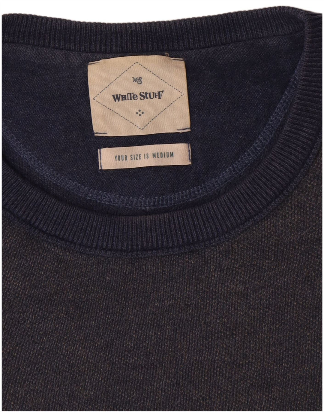 Moletom masculino White Stuff Jumper médio algodão azul marinho