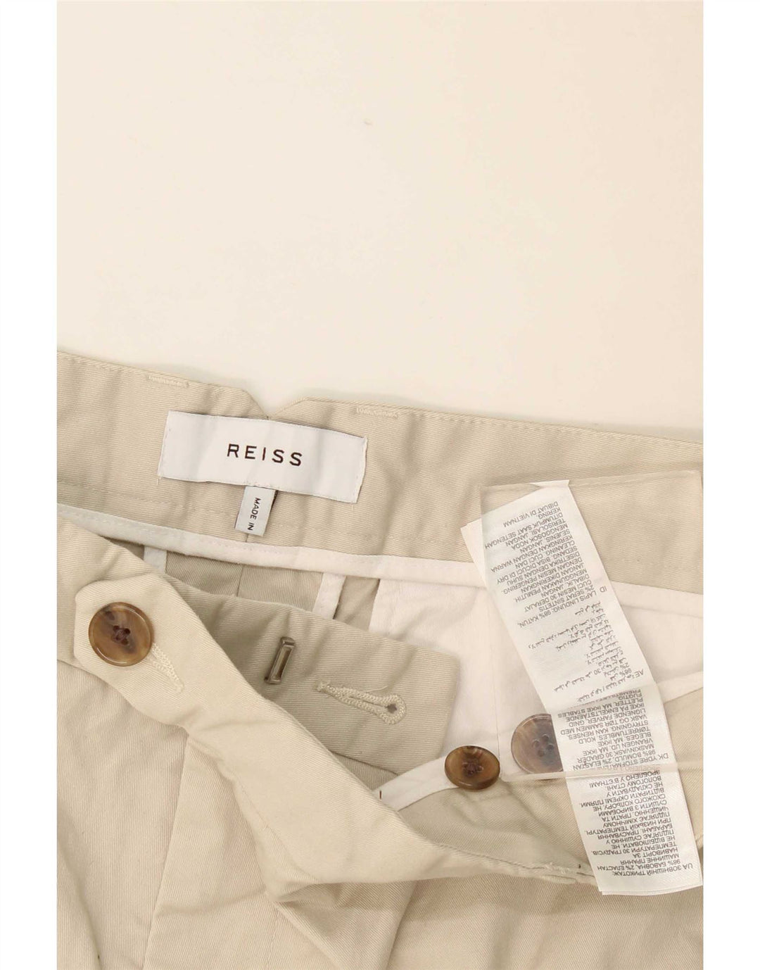 Shorts Chino Masculino Reiss W36 Grande Algodão Bege