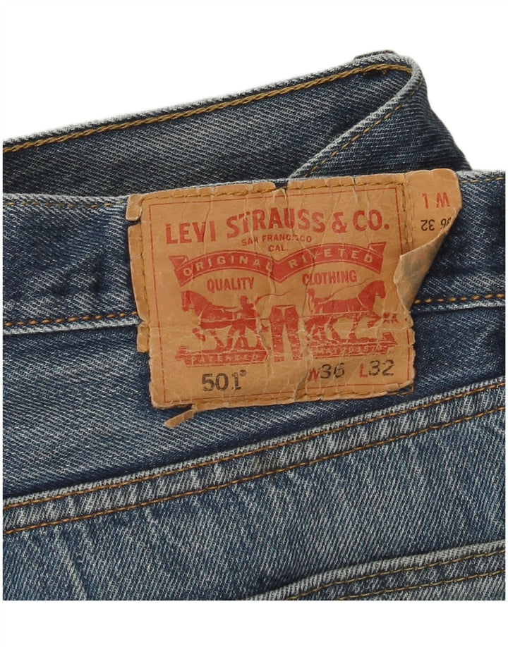 Levi's Masculino 501 Straight Jeans W36 L29 Azul Algodão