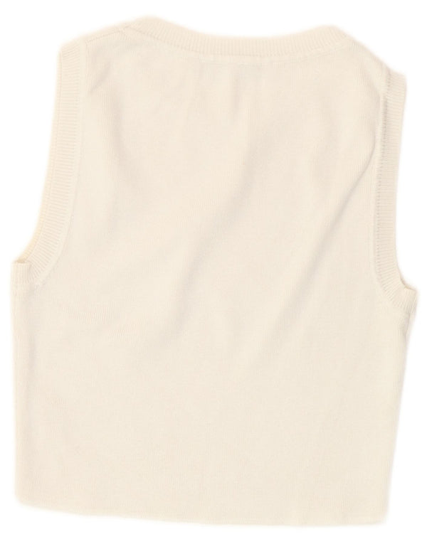 Zara Womens Crop Vest Regata Reino Unido 8 Pequeno Off White
