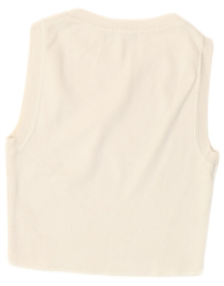 Zara Womens Crop Vest Regata Reino Unido 8 Pequeno Off White