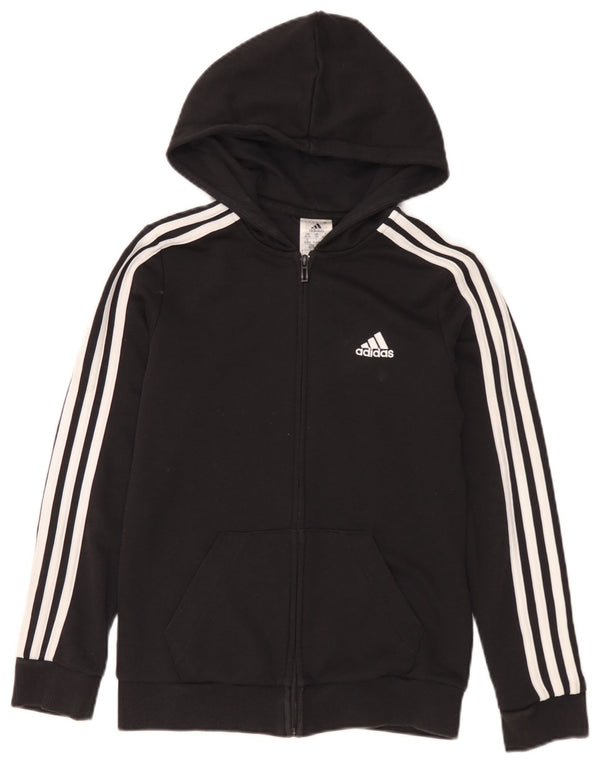 Suéter adidas feminino com capuz e zíper UK 4/6 XS algodão preto