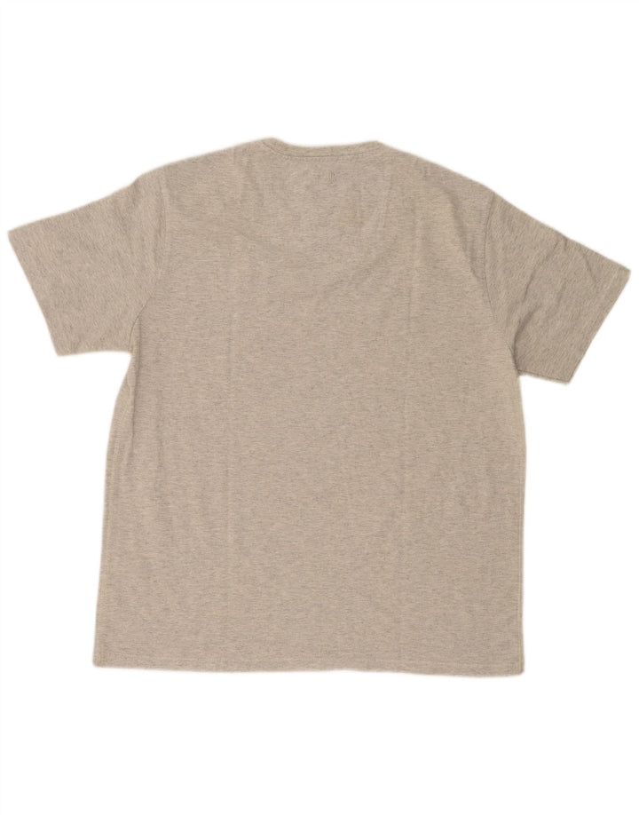 Camiseta gráfica masculina FAT FACE Top grande algodão manchado cinza