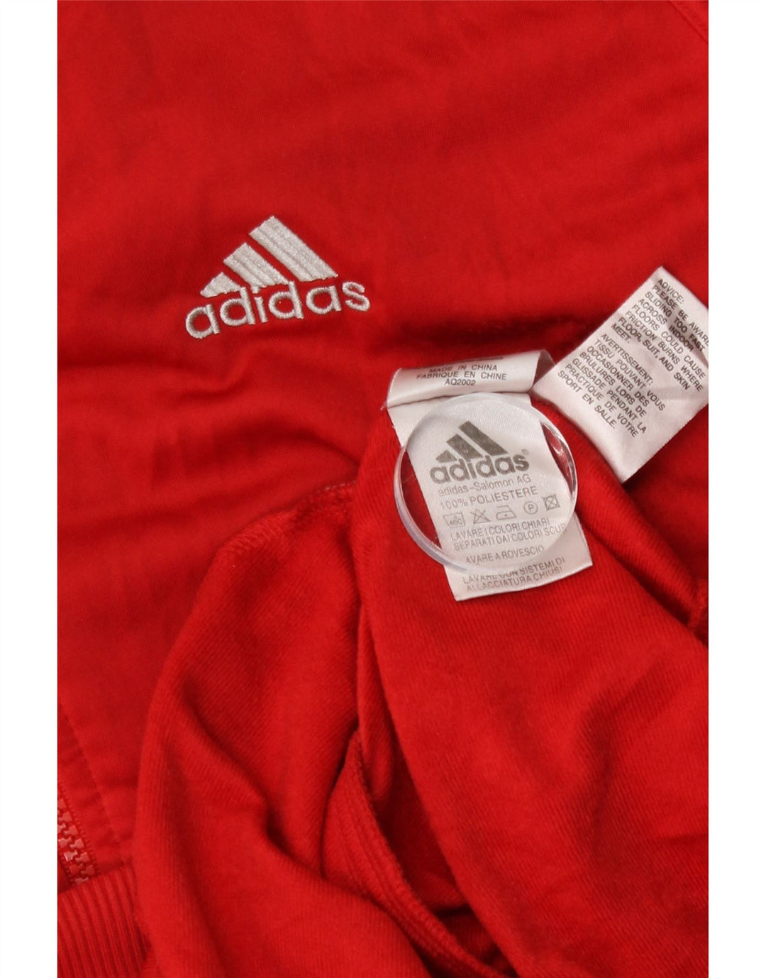 Adidas Mens Tracksuit Top Jacket Médio Poliéster Vermelho