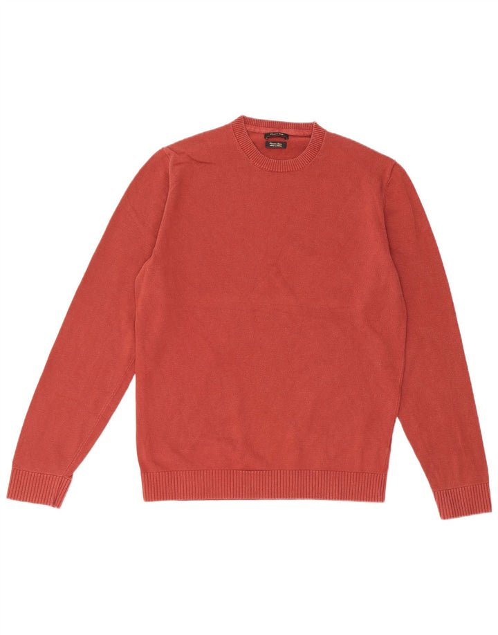 Suéter masculino Massimo Dutti com gola redonda, algodão médio vinho