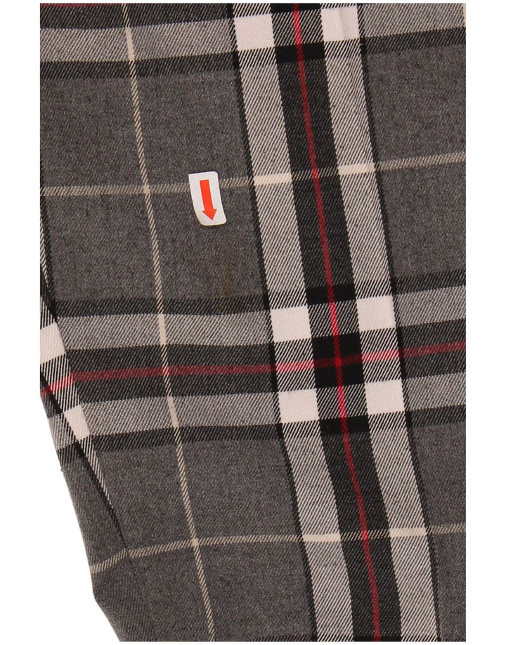 MARLBORO CLASSICS Calça feminina reta casual W34 L27 xadrez cinza