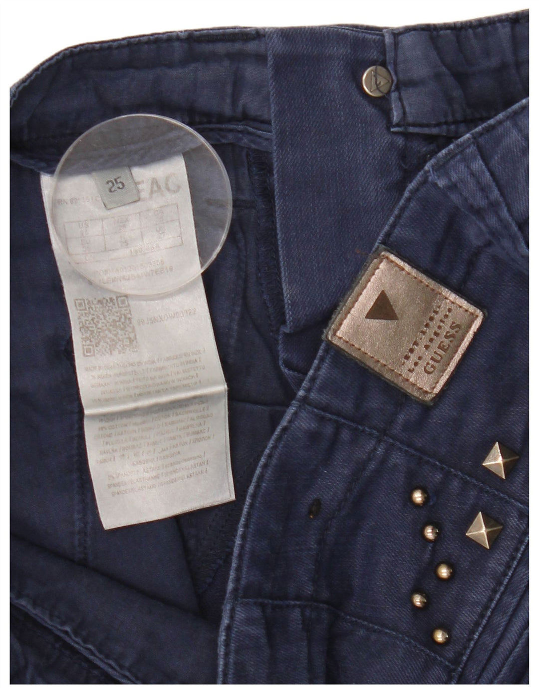 Jeans slim feminino GUESS W27 L28 algodão azul marinho