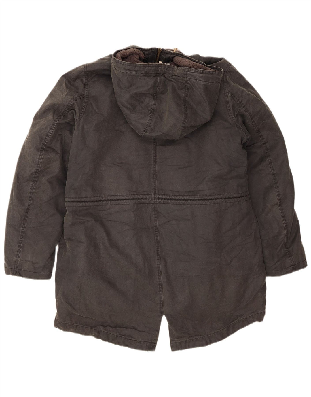 Jaqueta Parka com capuz feminina Fat Face Reino Unido 14 algodão cinza grande