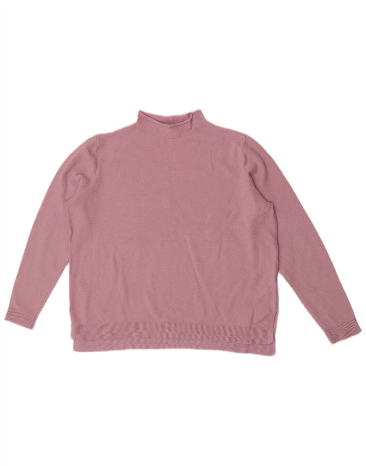 Suéter feminino Marks & Spencer com gola tartaruga Reino Unido 14 grande viscose rosa