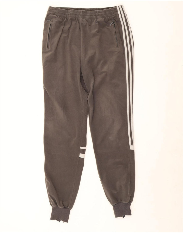 Adidas masculino veludo calças de treino joggers grande poliéster cinza